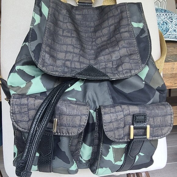 Sam Edelman Camo Backpack with Croc‑Embossed Flap & Gold Hardware main image 4